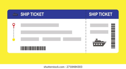 Ilustración vectorial de una Plantilla de tarjeta de embarque en blanco con código QR. Viajes de negocios, pasajeros, vacaciones, viajes.