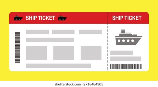 Ilustración vectorial de una Plantilla de tarjeta de embarque en blanco con código QR. Viajes de negocios, pasajeros, vacaciones, viajes.