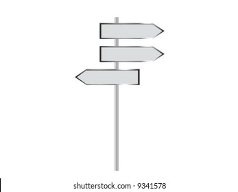 Vector illustration of a blank signpost