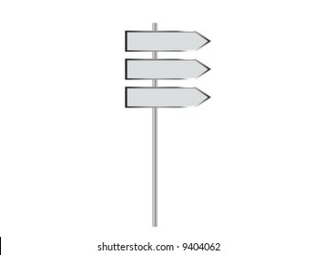 Vector illustration of a blank signpost