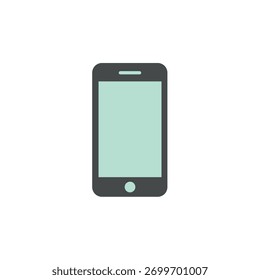 Ilustración vectorial de un teléfono inteligente en blanco con una pantalla ligera, que simboliza la tecnología móvil, la comunicación, Internet y la interfaz de aplicaciones.