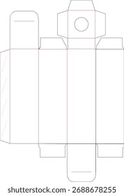 Ilustración vectorial de una Plantilla en blanco troquelado embalaje caja blanca
