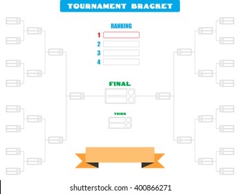 Vector illustration of a blank tournament bracket for 16 teams - Eps10 Vector graphics and illustration