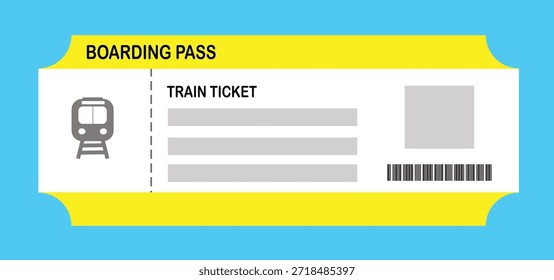 Ilustración vectorial de una Plantilla de tarjeta de embarque en blanco con código QR. Viajes de negocios, pasajeros, vacaciones, viajes.