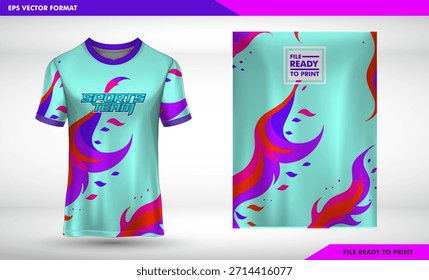 Vector illustration of a blank t-shirt design template for clothing fashion and textile print