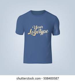 Vector illustration of blank t-shirt template, front design isolated