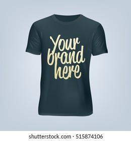 Vector illustration of blank t-shirt template, front design isolated