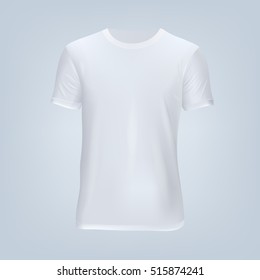 Vector illustration of blank t-shirt template, front design isolated