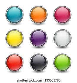 Vector Illustration of Blank Web Buttons for Website or App