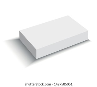 vector illustration of blank white box packaging  isolated in white background for mock up