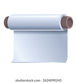 Vector illustration of a blank white paper roll on a clear background