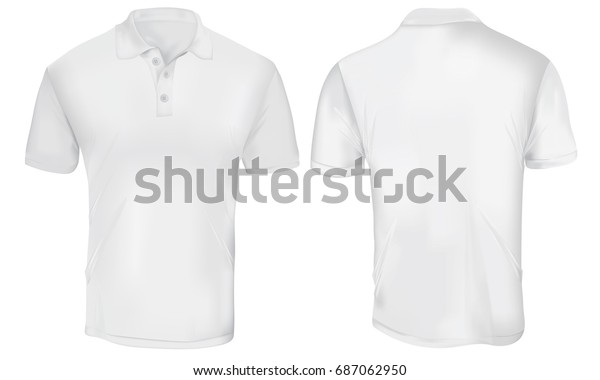 Vector Illustration Blank White Polo Tshirt Stock Vector (Royalty Free ...