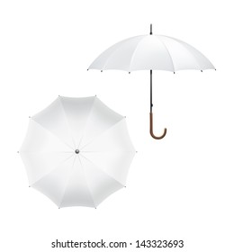 Vector Illustration of Blank White Umbrella