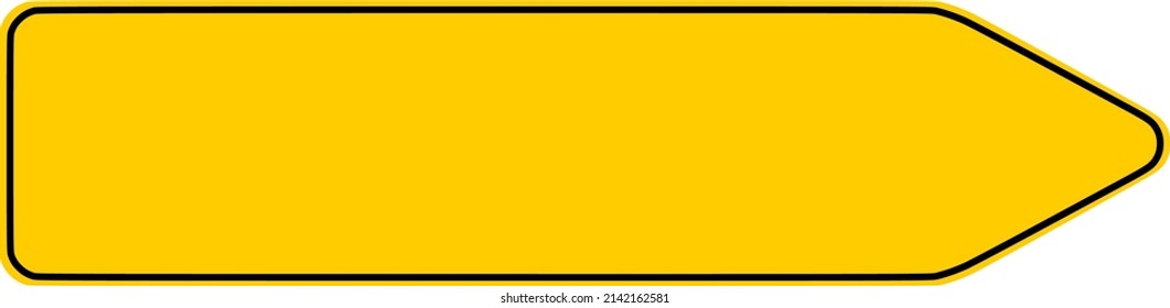 Vector Illustration Of Blank Yellow Detour Sign