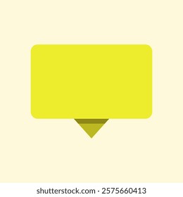 A vector illustration of a blank yellow speech bubble with a minimalist design.