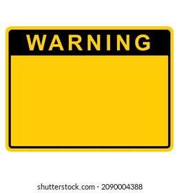 Ilustración vectorial de un signo de advertencia amarillo en blanco. Plantilla de diseño gráfico de concepto de peligro