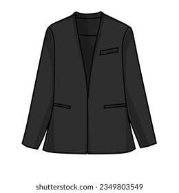Vector Illustration of Blazer with White Background