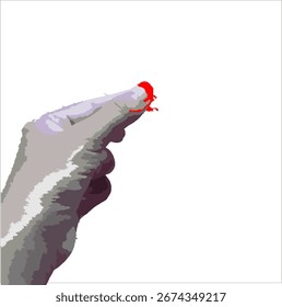 vector illustration of bleeding index finger