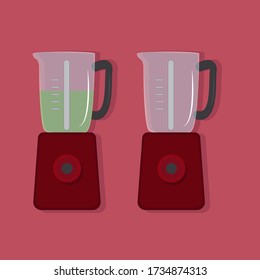 Vector illustration of a blender on a red background