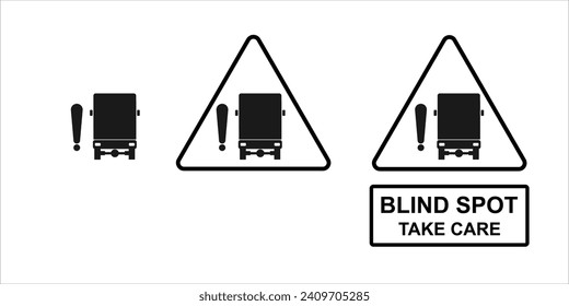 Vector Illustration blind spots road sign icon. Traffic signs symbol modern, simple, vector, icon for website design, mobile app, ui. Perfect for truck or 
heavy vehicle symbol. Vector Illustration