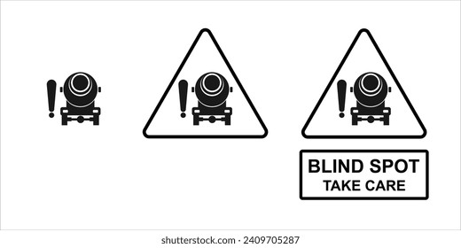 Vektor Illustration blinde Flecken Straßenzeichen Symbol. Verkehrszeichen Symbol modern, einfach, Vektorgrafik, Symbol für Website-Design, mobile App, ui. Perfekt für Betonmischer oder Schwerfahrzeug-Symbol. 