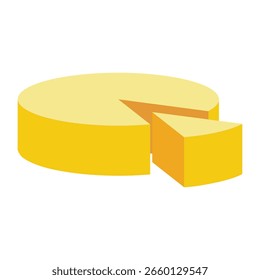 Ilustração vetorial de um bloco de queijo.Material de fundo transparente.Série de tempero.