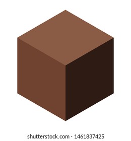 Vector illustration of a block of clay in isometric view.
