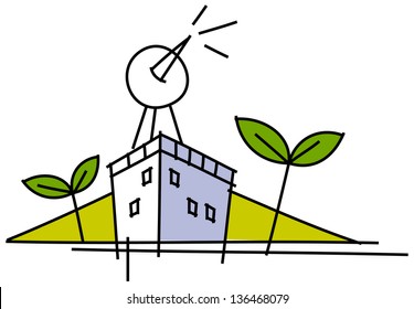 Vector illustration of block of flats