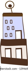 Vector illustration of a block of flats
