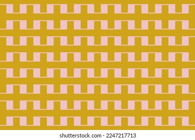 Vector illustration of a block motif in yellow gold and pink colors.