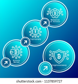Vector illustration of blockchain concept. Connected circle shapes.