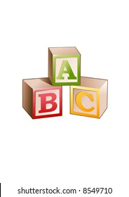 Vector illustration of blocks with letters