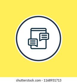 Vector illustration of blog commenting icon line. Beautiful advertising element also can be used as forum chat icon element.