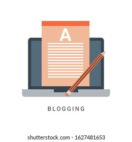 Vector illustration of blogging flat design concept
