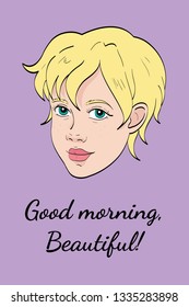 Vector illustration of blonde woman