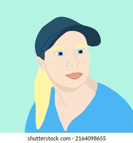 Vector illustration of a blonde woman portrait.