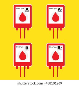 Vector illustration blood bag . Donate blood concept.