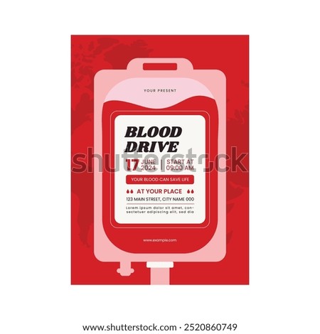 Vector Illustration of Blood donation flyer poster template design