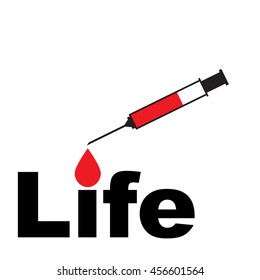 Vector illustration blood Donation logo. Donate blood concept.