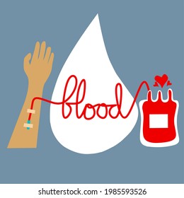 Ilustración vectorial de la donación de sangre adecuada para el día de donación de sangre