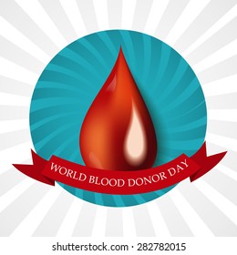 Vector illustration of Blood donor day concept with detail blood drops.