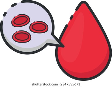 Vector illustration of blood drop red blood cells. Blood cells.