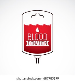 Vector illustration of blood dropper prepared for blood donation. Blood transfusion metaphor, medical care emblem.