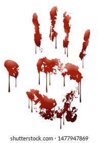 Vector Illustration Of Blood Handprint.