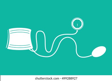 Vector illustration of blood pressure measuring on a blue background