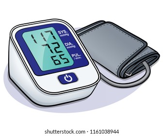 Vector Illustration Of Blood Pressure Monitor Design