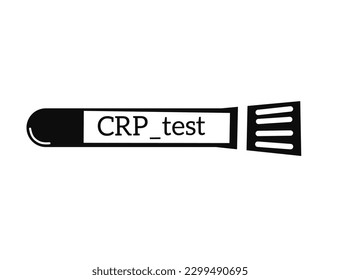 ilustración vectorial, tubo de muestra de sangre para la prueba de proteína C reactiva (PCR).