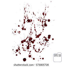 vector illustration of blood splatter, isolated on white background