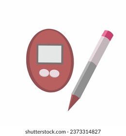 Vector illustration, blood sugar, uric acid and cholesterol test kit with isolated white background 