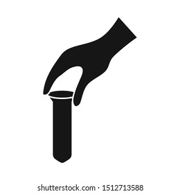 Vector illustration of blood and test icon. Graphic of blood and tube vector icon for Stock.